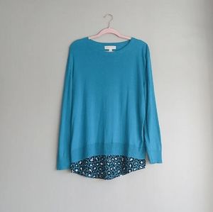 Michael Kors Mixed Media Animal Print Sweater